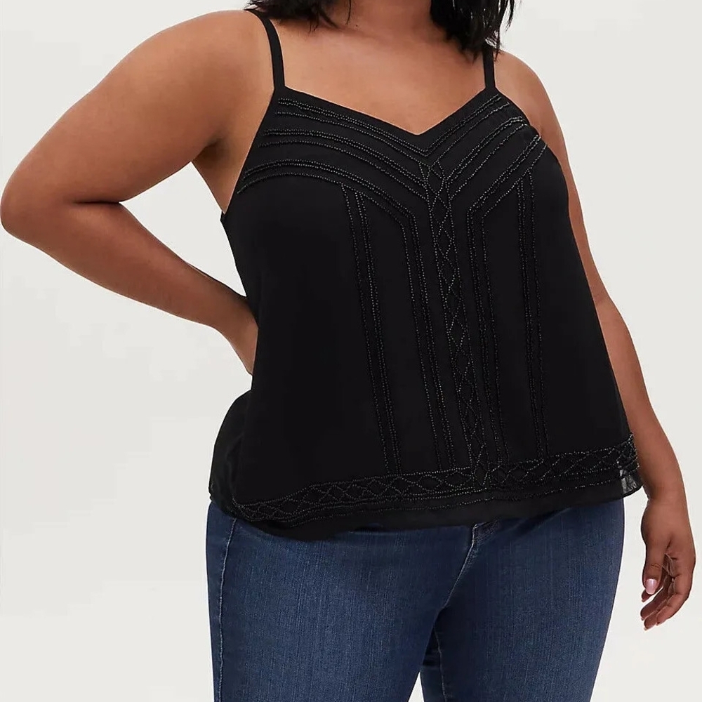 Torrid Sophie Chiffon Beaded Swing Cami